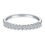 新款热销风S925纯银镶白金莫桑石排戒经典简约款戒指女款