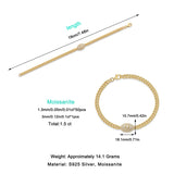 轻奢小众精致手链流苏金色纯银D色莫桑石菜花链条