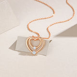 S925纯银爱心简约饰品项链女时尚小众设计感玫瑰金吊坠项链女