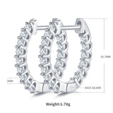 新款圆圈耳环镶莫桑石耳扣气质小众轻奢百搭耳钉配饰品女