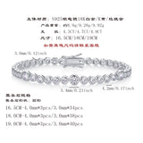 热销S925纯银手链网球莫桑石嘻哈男女通用火彩闪耀网球手链