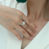 高档戒指 经典四爪女士钻戒925银白金莫桑钻3克