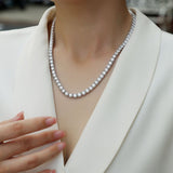 925纯银项链嘻哈夸张多尺寸莫桑石项链网球链