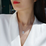 莫桑石精品礼物s925银吊坠项链女纯银首饰