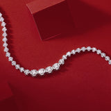 s925银莫桑石以光之名项链网球项链窜珠项链