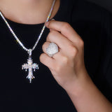 热榜莫桑石男戒配GRA S925银精工轻奢款情人节礼物嘻哈戒指