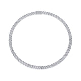 海外s925纯银莫桑石流行古巴项链18K白金项链