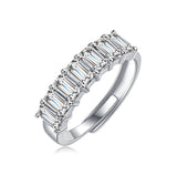 莫桑石六爪轻奢开口戒指纯银时尚