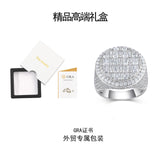 嘻哈男士戒指莫桑石镶嵌925银大号男戒嘻哈潮男饰品