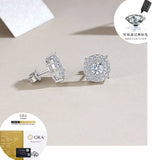 S925纯银莫桑石耳钉男女嘻哈hiphop耳环耳饰潮人耳饰品