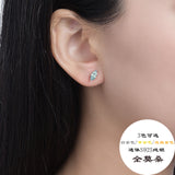 新款S925银4*6mm迷你马眼形小耳钉时尚气质耳饰女