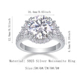 5克拉现 莫桑石S925银鹅蛋戒指银精工镶戒指