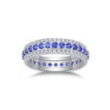 热销S925纯银祖母绿莫桑石戒指轻奢时尚设计感闭彩宝男女戒指