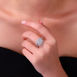 莫桑石S925纯银戒指小众设计感个性时尚叠戴豪华