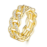 新款嘻哈个性食指轻奢高级指环街头古巴满镶潮流戒指男女