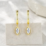 精美纯银电镀K金百搭莫桑石耳圈耳环休闲风新潮时尚耳饰