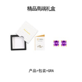 新款S925纯银八角紫晶石耳钉时尚简约轻奢配饰耳环女款