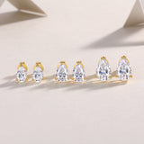 梨形S925银莫桑石耳环莫桑石 耳钉