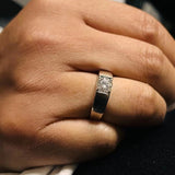 男款戒指时尚可调节小男戒百搭莫桑石商务男士婚戒指环