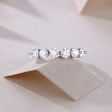 S925银莫桑石戒指女纯银小清新学院风闭口戒指圈戒婚戒