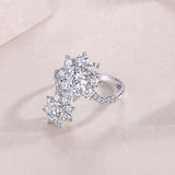 纯银925莫桑石戒指超时尚太阳花女生宴会