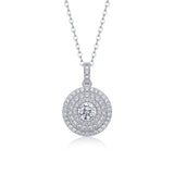 百搭简约休闲时尚s925纯银莫桑石yis风马眼吊坠项链女