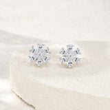 新款纯银镶钻樱花耳钉简约百搭花朵耳环时尚小花耳饰品女