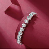 时尚爱心莫桑石手鏈手镯925纯银女轻奢diy手饰手链