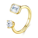 新款S925纯银镀金莫桑石戒指时尚轻奢气质复古指环女式