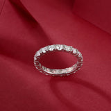 新款S925纯银圆形D色莫桑石戒指小众百搭轻奢排戒