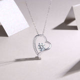 莫桑石爱心吊坠链子 925银长款简约流苏女项链