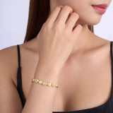 新款沙金18K黄蛋形手串简约轻奢925银莫桑手链女