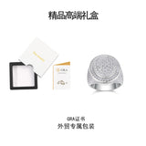 潮街舞莫桑石戒指环 S925纯银嘻哈真莫桑男士戒指