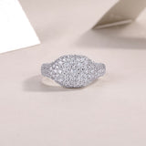 莫桑石18k戒指婚戒 S925纯银莫桑石指嘻哈潮流男戒