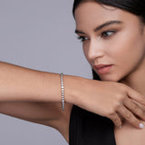 热销S925纯银手链网球莫桑石嘻哈男女通用火彩闪耀网球手链