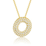 26个字母项链925纯银电镀金色锁骨链莫桑石男女时尚吊坠