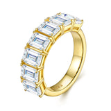 新款S925纯银精工排戒时尚简约轻奢莫桑石指环戒指女