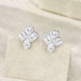 新款S925纯银几何形莫桑石耳钉小众轻奢气质耳饰品耳环女