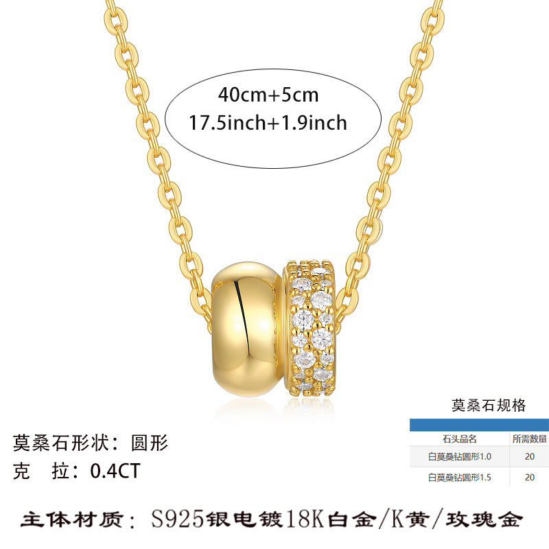 新款18K金女士首饰品时尚轻奢订婚礼物小香风吊坠项链女