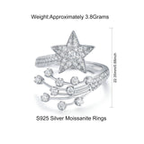 热销求婚结婚S925银莫桑石镀铂金婚戒