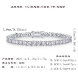 S925纯银莫桑石龙虾扣手链四爪网球手链莫桑石单排手链