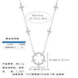 风卖s925银莫桑石鸢尾花吊坠项链流苏轻奢吊坠女