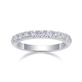 新款S925银叠戴女士戒指豪镶莫桑石时尚半圈戒指环