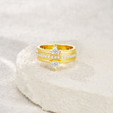 新款外热销S925纯银莫桑石戒指轻奢时尚简约百搭指环女