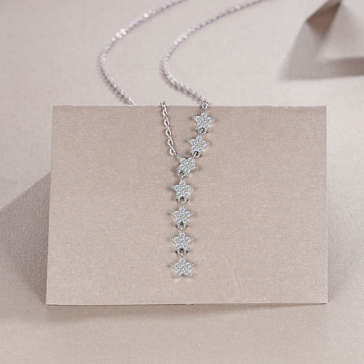 新款S925银七星项链轻奢小众百搭锁骨链生日礼物送女友
