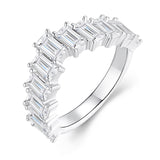 新款S925纯银八角形莫桑石戒指嘻哈小众轻奢指环女