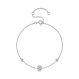 新款S925纯银设计小巧莫桑石手链简约百搭轻奢小手串女