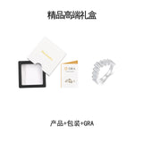 新款S925纯银八角形莫桑石戒指嘻哈小众轻奢指环女