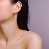 S925纯银法式流苏耳环项链轻奢百搭精致时尚金色耳坠