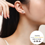 新款甜美高级设计仙女风耳钉迷你蝴蝶耳洞耳饰品女银耳环